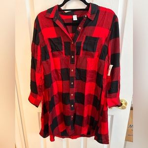 Red and black plaid dress